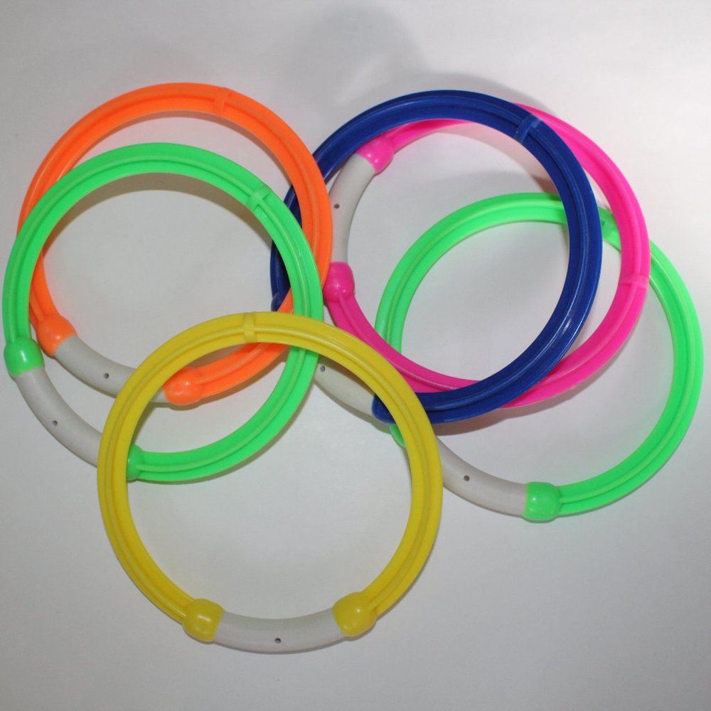5 Pc. Dive Rings Underwater Swimming Pool Toy Rings - 6" Diameter